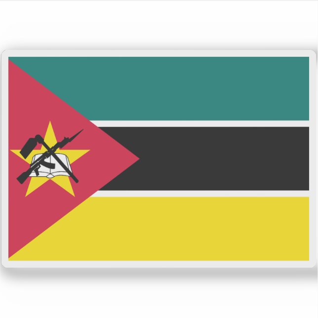 Flagge der Republik Mosambik Aufkleber (Vorderseite)