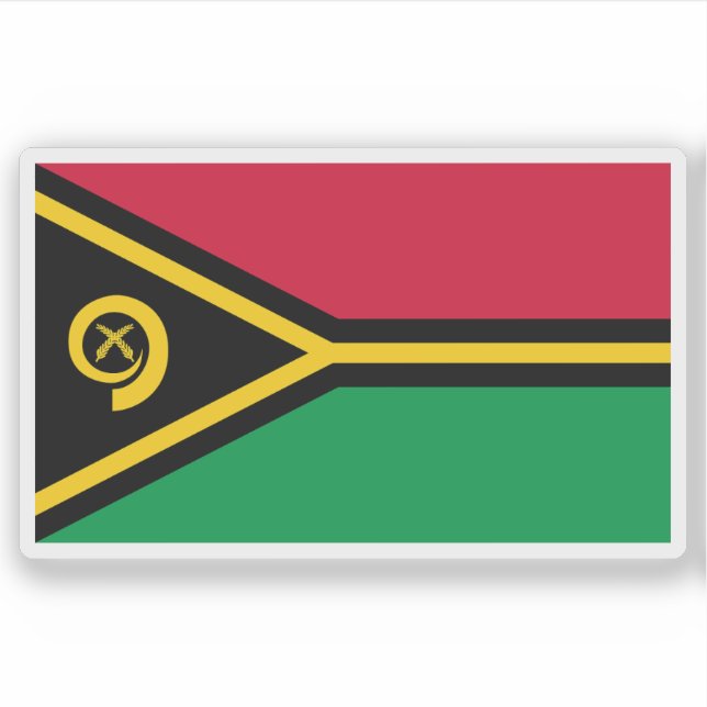 Flagge der Republik Vanuatu Aufkleber (Vorderseite)
