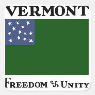 Flagge der Republik Vermont Quadratischer Aufkleber