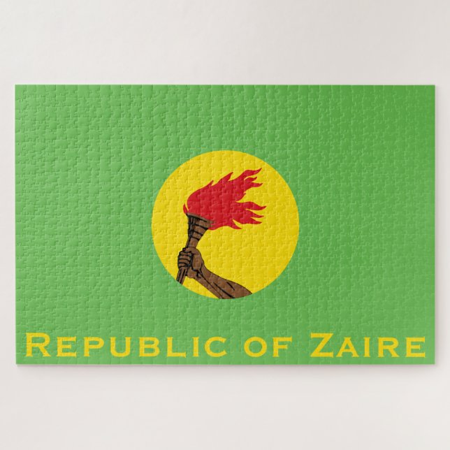 Flagge der Republik Zaire Puzzle (Horizontal)