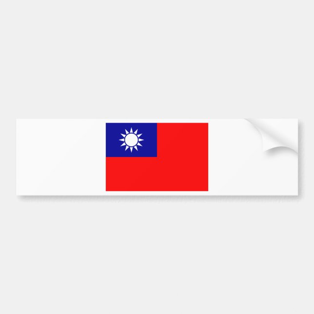 Flagge der Republiks China (Taiwan) - 中華民國國旗 Autoaufkleber (Vorne)