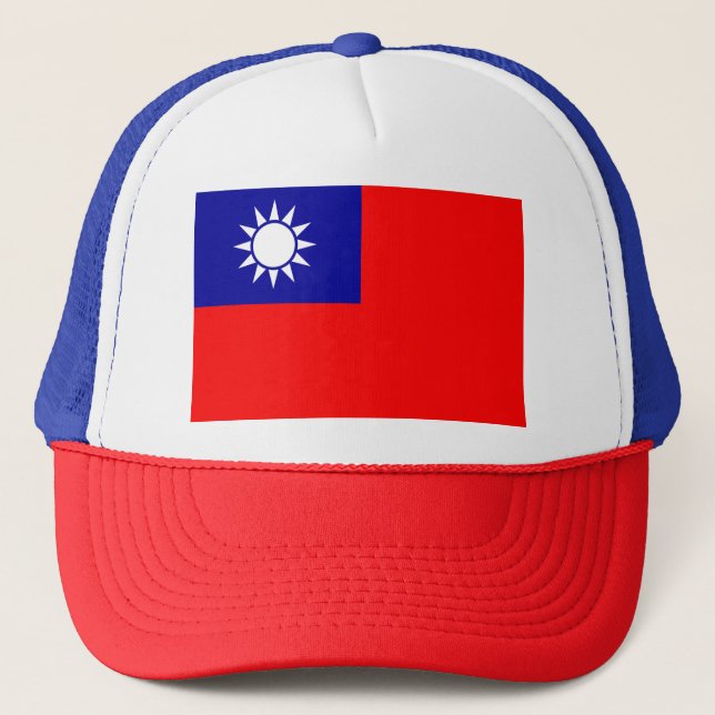 Flagge der Republiks China (Taiwan) - 中華民國國旗 Truckerkappe (Vorderseite)