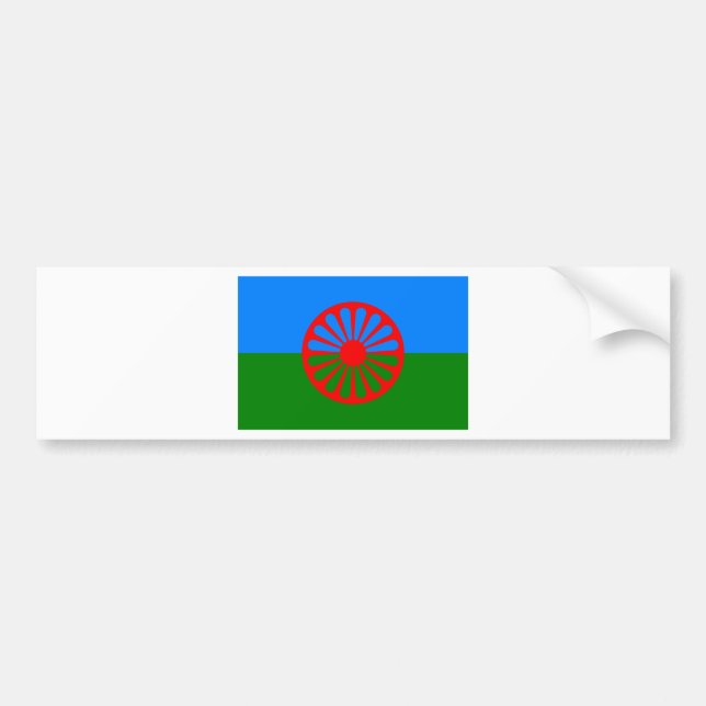 Flagge der Romani Leute - Romani Flagge Autoaufkleber (Vorne)
