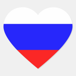 Flagge der Russischen Föderation - Ф л а г Р с о с Herz-Aufkleber