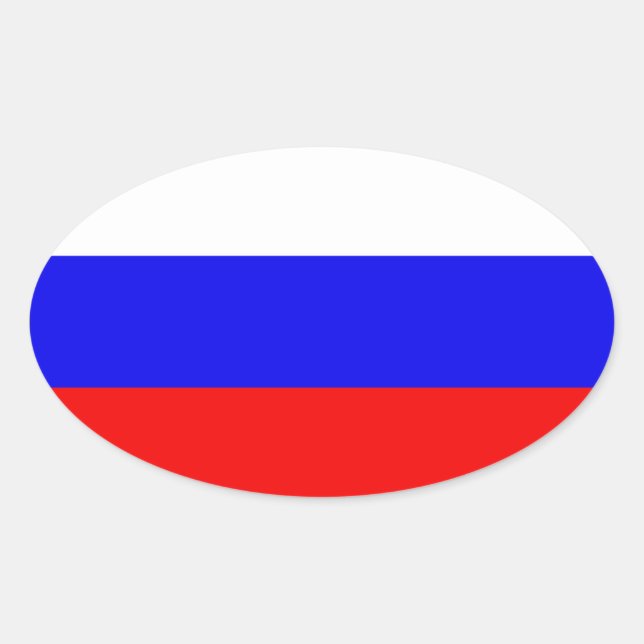Flagge der Russischen Föderation Ovaler Aufkleber (Vorderseite)