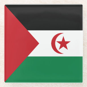 Flagge der Sahrawi Arabischen Demokratischen Repub Glasuntersetzer
