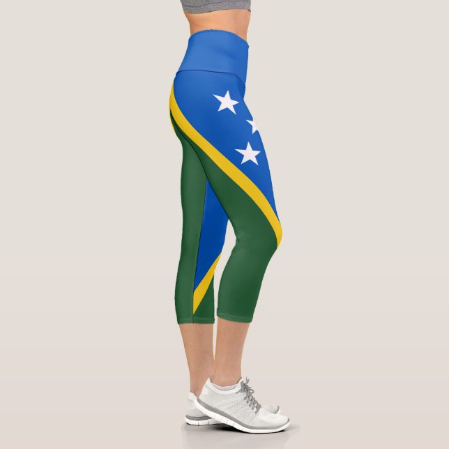 Flagge der Salomonen Capri Leggings (Rechts)