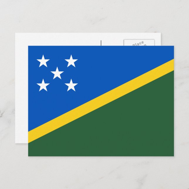 Flagge der Salomonen, Flagge der Salomonen Postkarte (Vorne/Hinten)