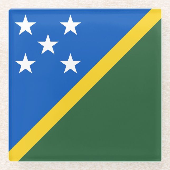 Flagge der Salomonen Glasuntersetzer (Vorderseite)