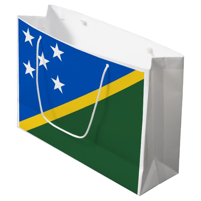 Flagge der Salomonen Große Geschenktüte (Vorderseite Schrägansicht)