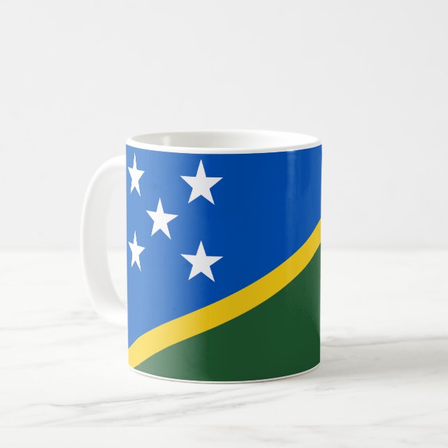 Flagge der Salomonen Kaffeetasse (Vorderseite Links)