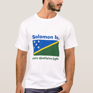 Flagge der Salomonen + Karte + Text-T - Shirt