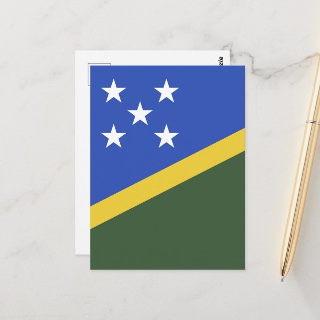 Flagge der Salomonen Postkarte (Vorderseite/Rückseite Beispiel)