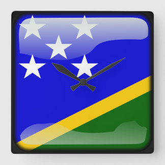 Flagge der Salomonen Quadratische Wanduhr