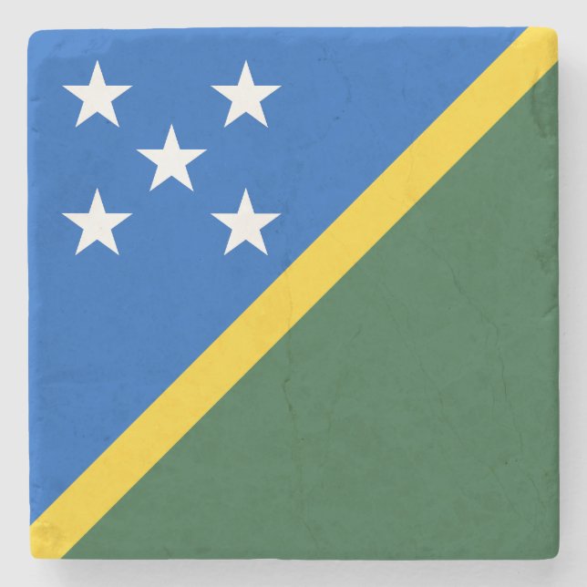 Flagge der Salomonen Steinuntersetzer (Vorderseite)