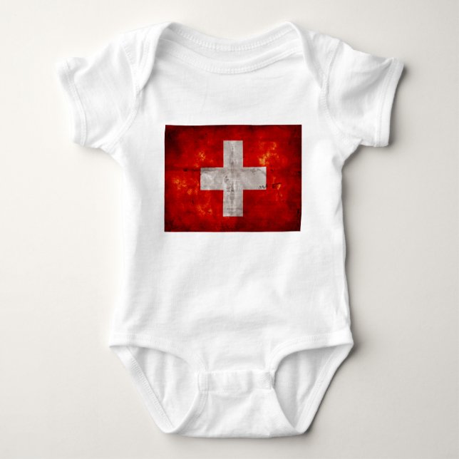 Flagge der Schweiz Baby Strampler (Vorderseite)