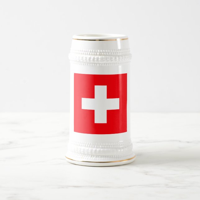 Flagge der Schweiz Bierglas (Mittel)