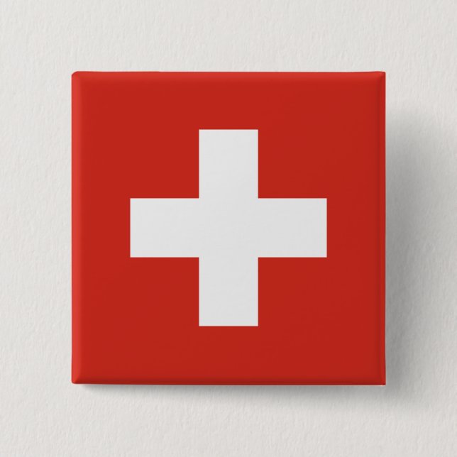 Flagge der Schweiz Button (Vorderseite)