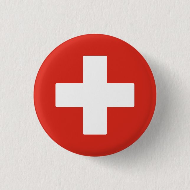 Flagge der Schweiz Button (Vorderseite)
