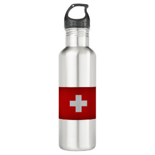 Flagge der Schweiz Edelstahlflasche