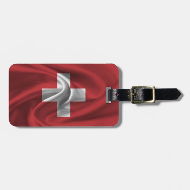 Flagge der Schweiz Gepäckanhänger (Vorderseite horizontal)