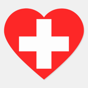 Flagge der Schweiz Herz-Aufkleber