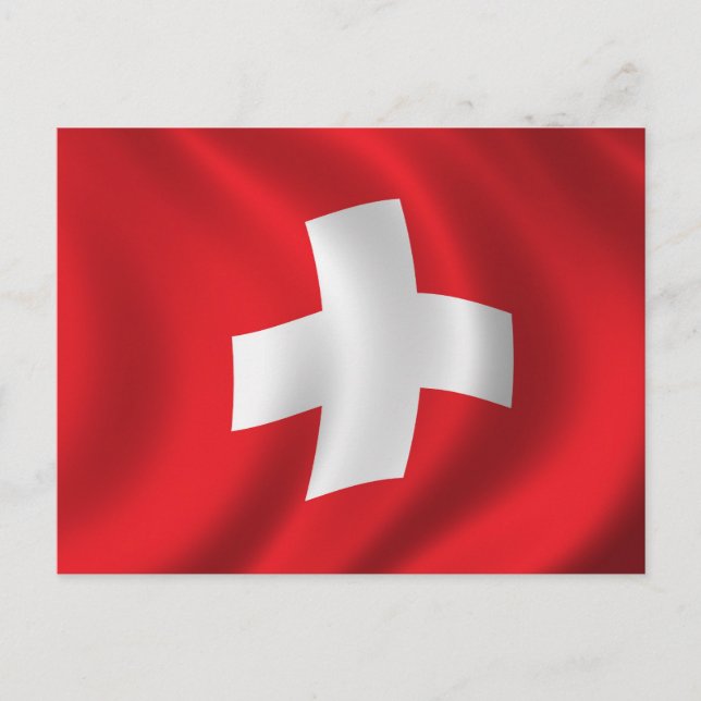 Flagge der Schweiz Postkarte (Vorderseite)