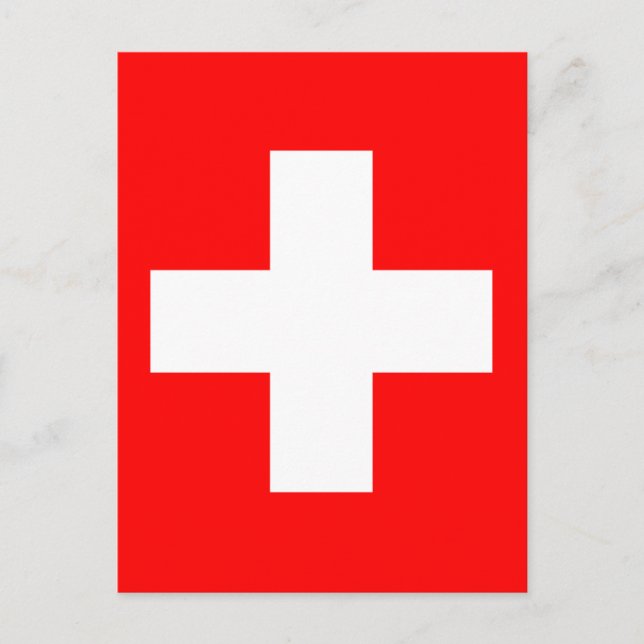 Flagge der Schweiz Postkarte (Vorderseite)