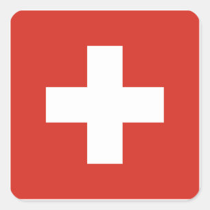 Flagge der Schweiz Quadratischer Aufkleber