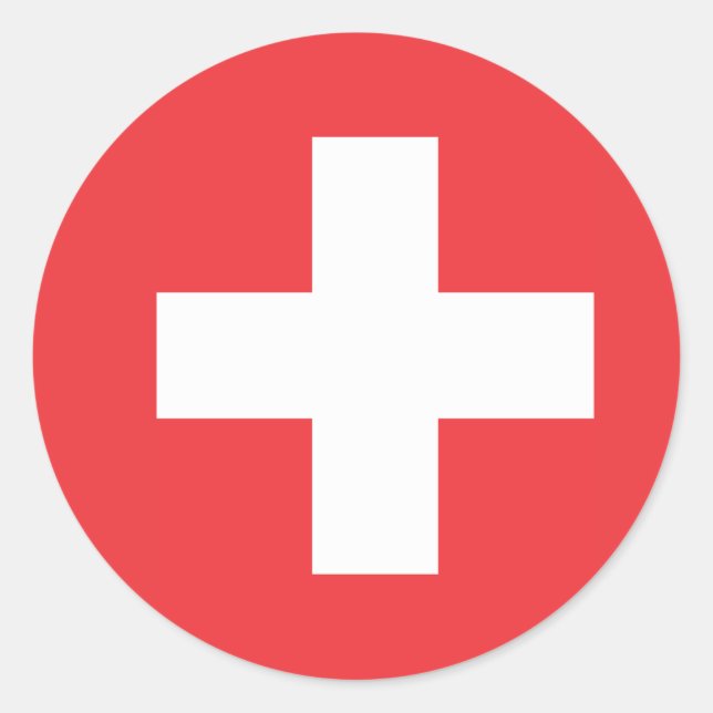 Flagge der Schweiz Runder Aufkleber (Vorderseite)