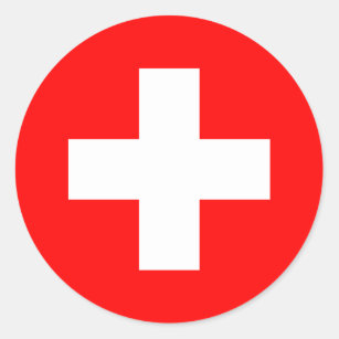 Flagge der Schweiz Runder Aufkleber