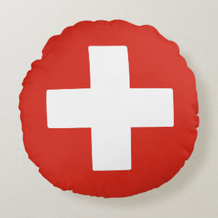Flagge der Schweiz Rundes Kissen