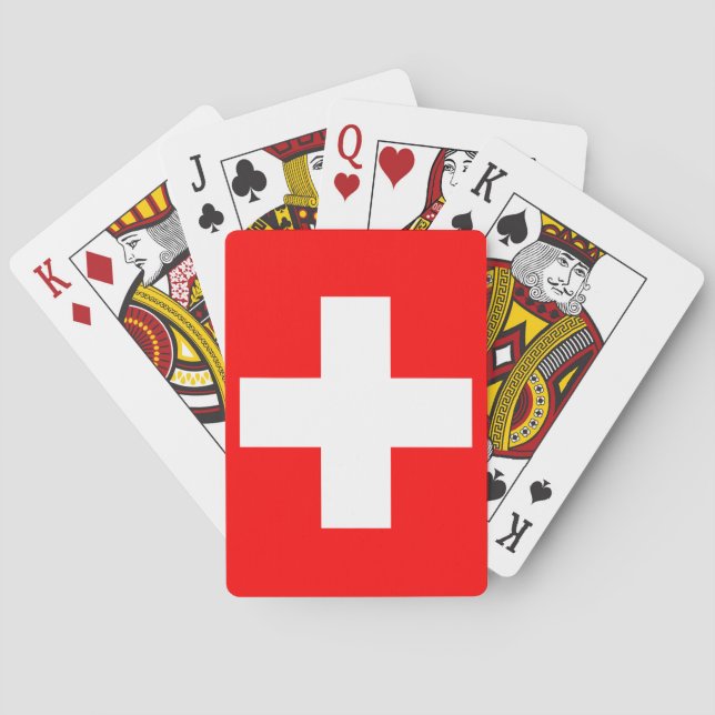 Flagge der Schweiz (Schweizer) Spielkarten (Rückseite)