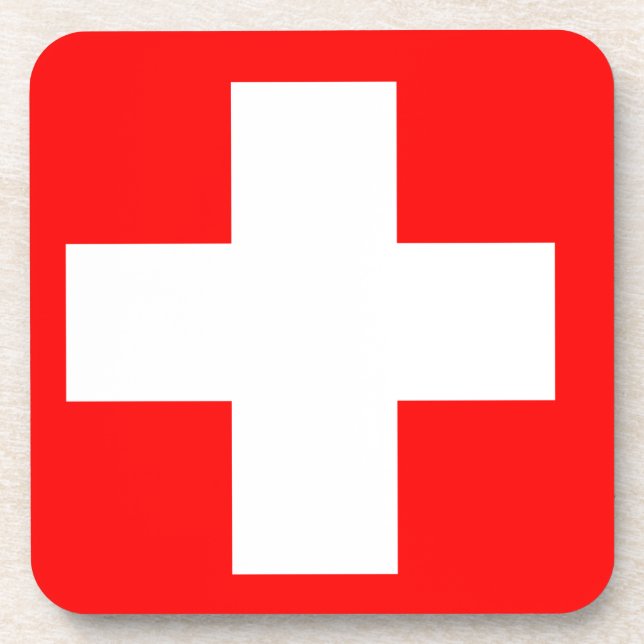 Flagge der Schweiz Untersetzer (Vorderseite)