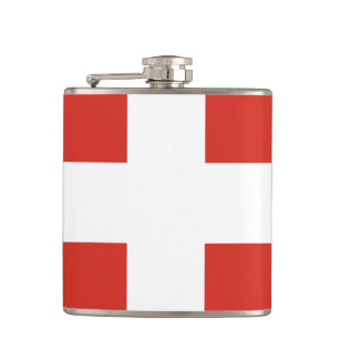 Flagge der Schweiz Vinyl Wrapped Flask Flachmann