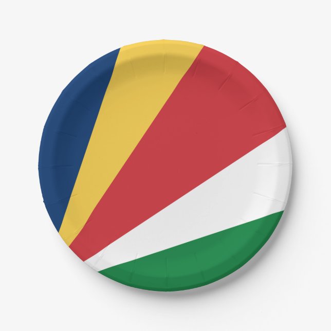 Flagge der Seychellen Pappteller (Vorderseite)