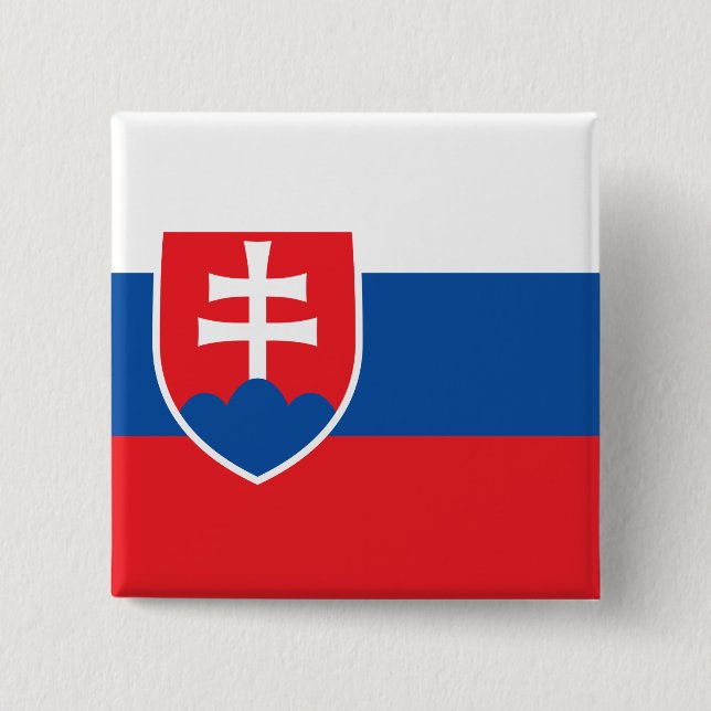 Flagge der Slowakei Button (Vorderseite)