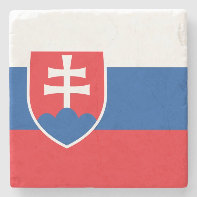 Flagge der Slowakei Steinuntersetzer (Vorderseite)