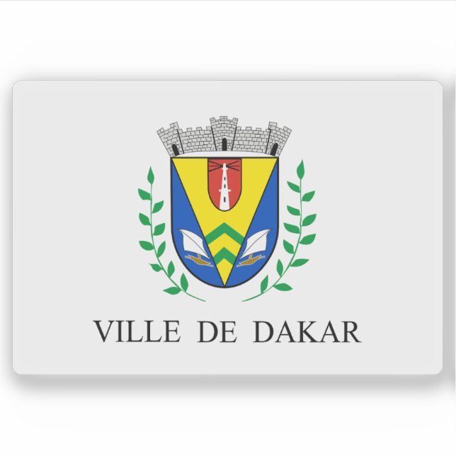 Flagge der Stadt Dakar, Senegal Aufkleber (Vorderseite)