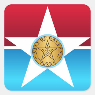 Flagge der Stadt Dallas Quadratischer Aufkleber