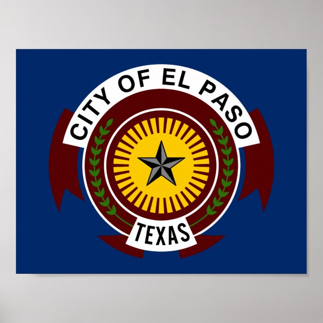 Flagge der Stadt El Paso, Texas Poster (Vorne)