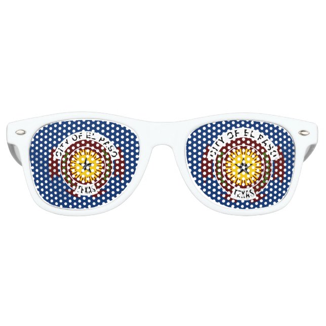 Flagge der Stadt El Paso, Texas Retro Sonnenbrille (Vorderseite)
