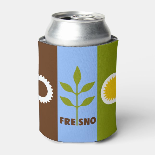 Flagge der Stadt Fresno, Kalifornien Can Cooler Dosenkühler (Kanne Vorderseite)