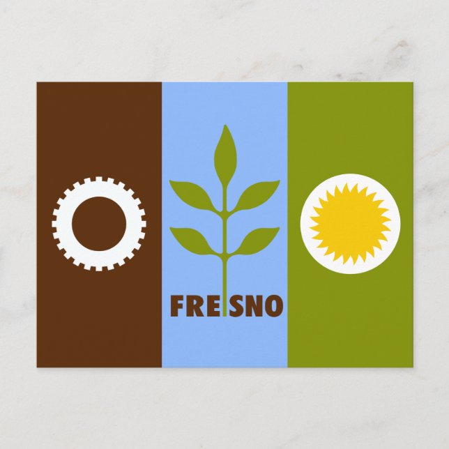 Flagge der Stadt Fresno, Kalifornien Einladung Pos (Vorderseite)