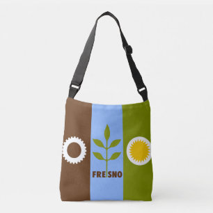 Flagge der Stadt Fresno, kalifornische Crossbody B Tragetaschen Mit Langen Trägern