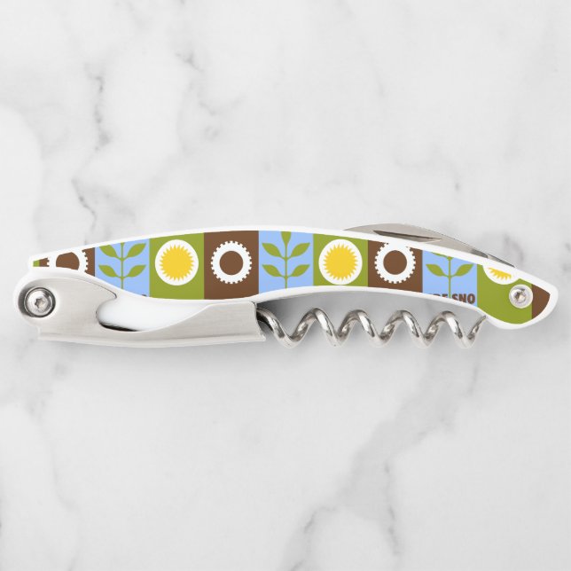 Flagge der Stadt Fresno-Waiter-Korkenzieher Kellnermesser (Vorderseite)