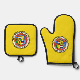 Flagge der Stadt Honolulu, Hawaii Golf Hat Clip Ofenhandschuh & Topflappen-Set