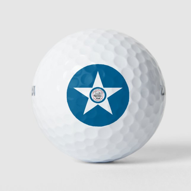 Flagge der Stadt Houston, Texas Golf Balls Golfball (Vorderseite)