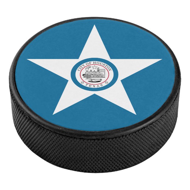 Flagge der Stadt Houston, Texas Hockey Puck (3/4)