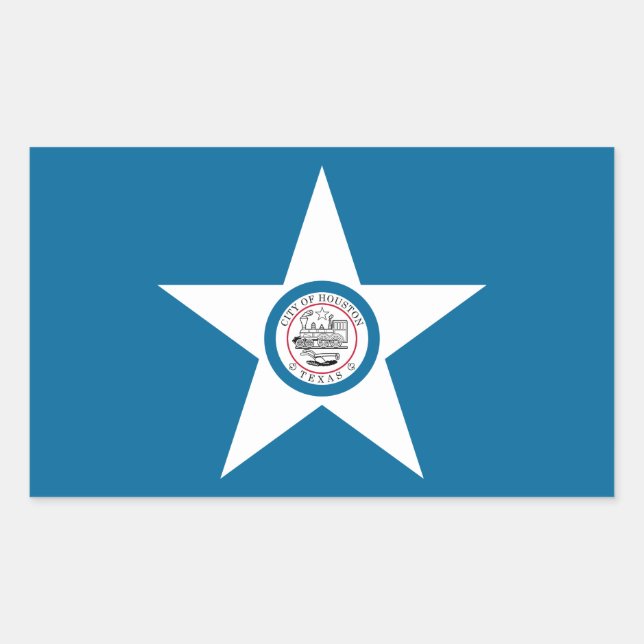 Flagge der Stadt Houston, Texas rechteckiger Aufkl Aufkleber (Vorderseite)